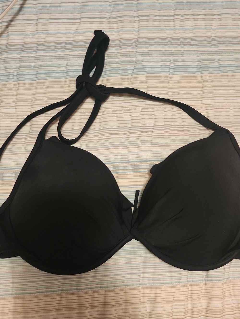 Victoria's Secret Black Halter Push-Up Bikini Top